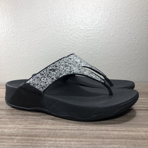 Fitflop Shoes - Fitflop Lulu Glitter Splash Sandals sz 9